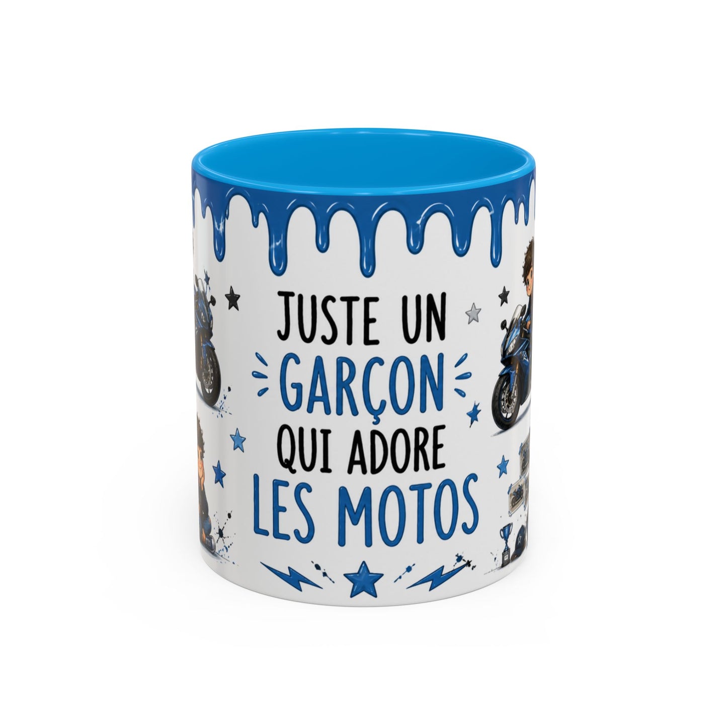 Tasse Juste Un Garçon Qui Adore Les Motos – Mug Moto Sportive et Univers Kawaii – Céramique 325ml