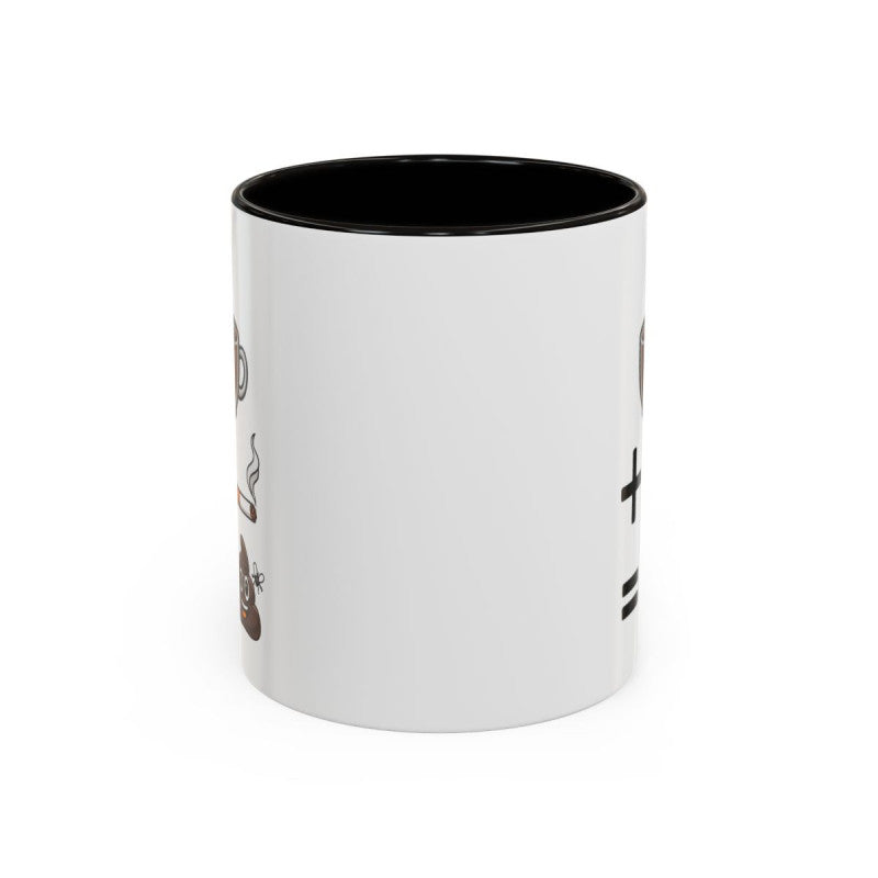 Mug “Café + Cigarette ” – Tasse Céramique Humour Noir – Cadeau Fun Café Fumeur – Micro-ondes & Lave-Vaisselle – 325 ml