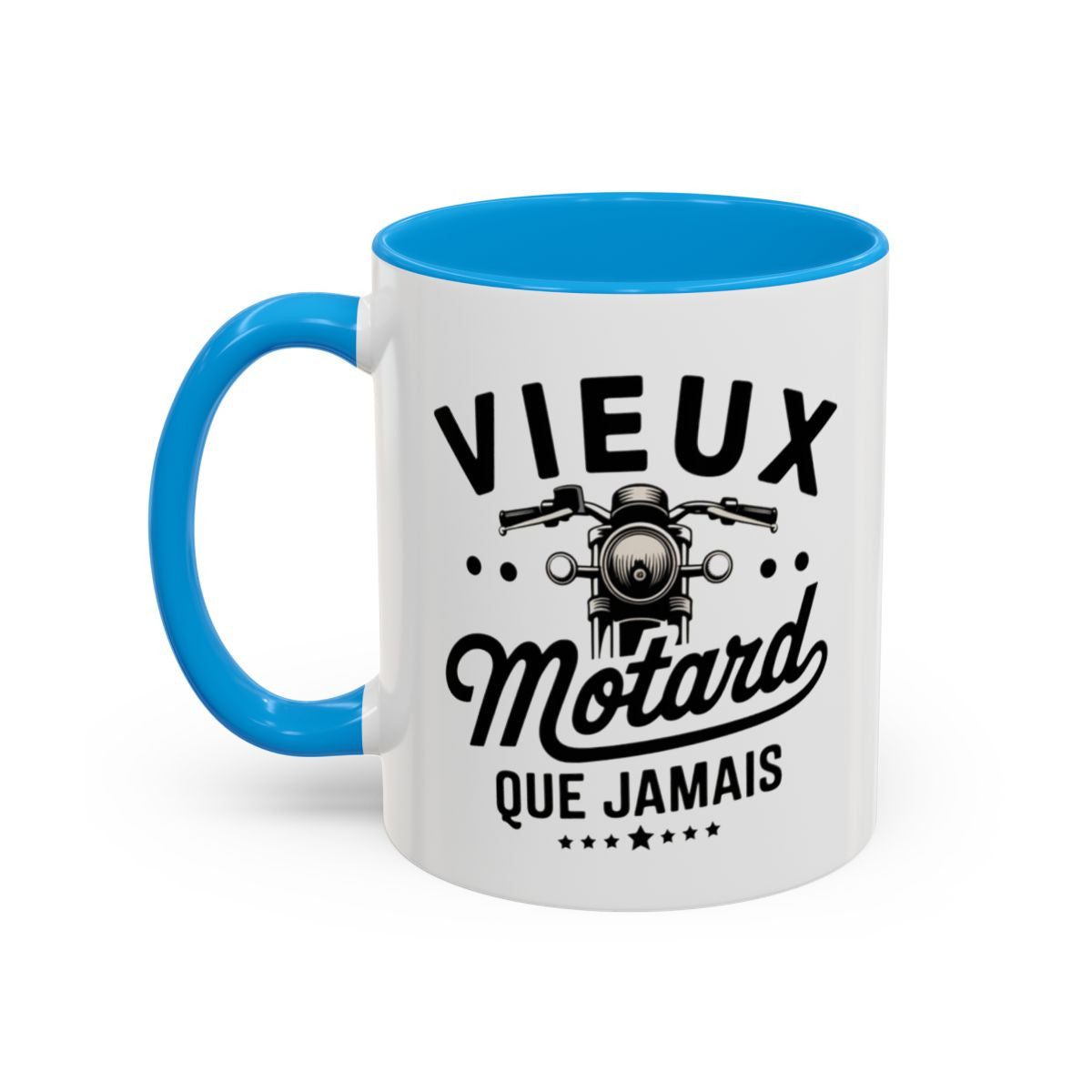 Mug “Vieux Motard Que Jamais” – Tasse Céramique Moto Vintage – Cadeau Humour Motard