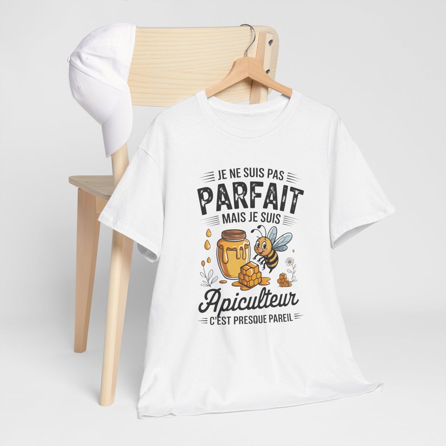 Tee Shirt Je Ne Suis Pas Parfait Mais Je Suis Apiculteur – T-Shirt Humour Abeille Miel – Cadeau Homme Femme Apiculture
