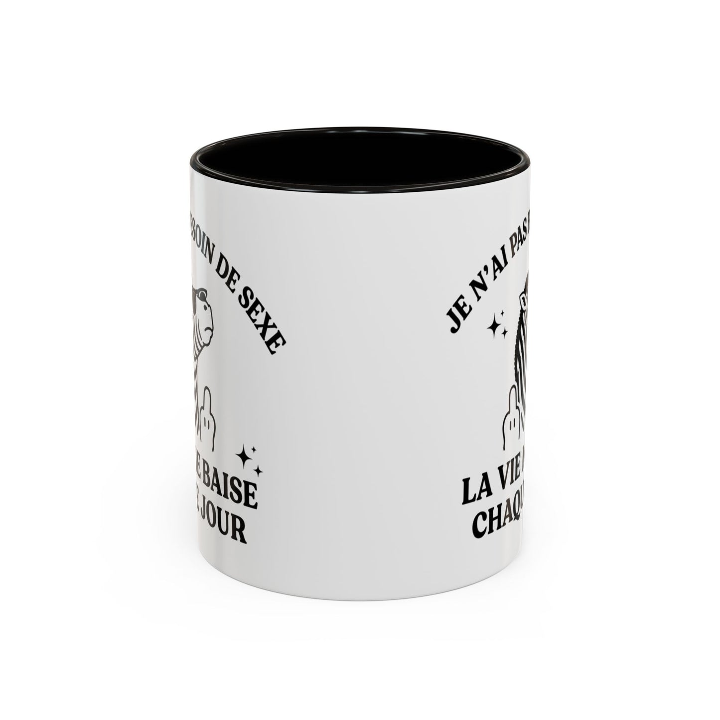 Mug Zèbre Humoristique – Tasse Humour Noir et Sarcasme – Cadeau Original Adulte – Céramique 325ml Noir Bleu Rouge