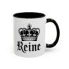 Tasse Reine avec Couronne – Mug Femme Élégant et Royal – Cadeau Reine du Quotidien – Noir Bleu Rouge – 325 ml