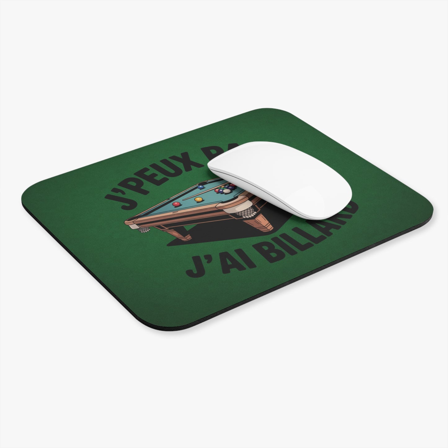 Tapis de Souris 22x18cm J'Peux Pas J'ai Billard Humour Cadeau Joueur de Billard Homme et Femme Accessoire Bureau Gaming