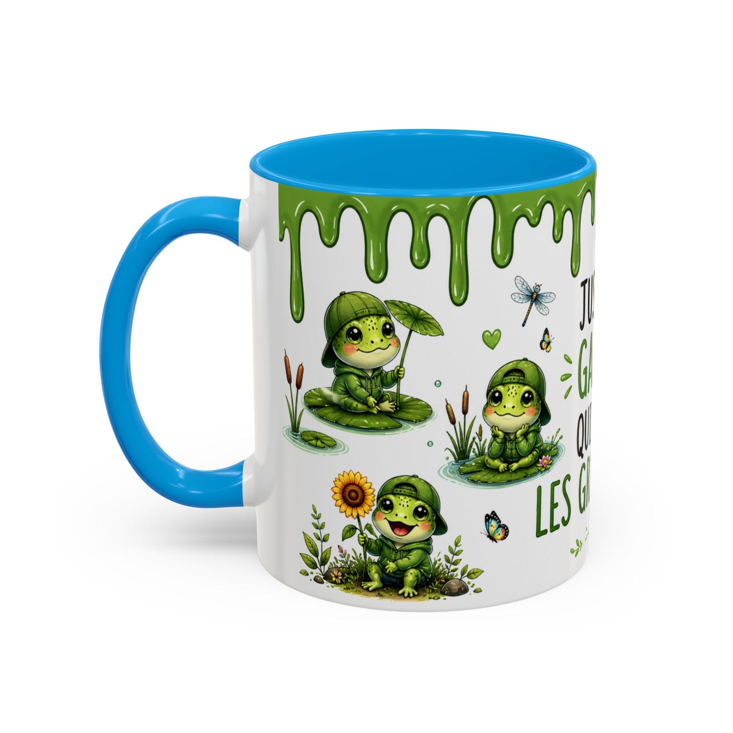 Tasse Humour Grenouille Garçon – Mug Juste Un Garçon Qui Adore Les Grenouilles – Design Kawaii Vert – Céramique 325ml