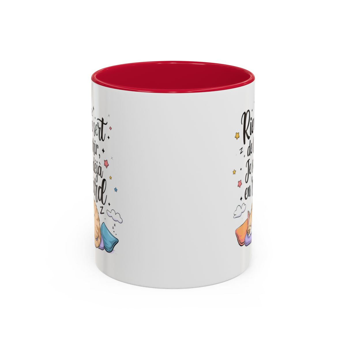 Tasse Humour Chat Paresseux – Rien ne Sert de Courir Je Suis Déjà en Retard – Mug Drôle Citation Relax