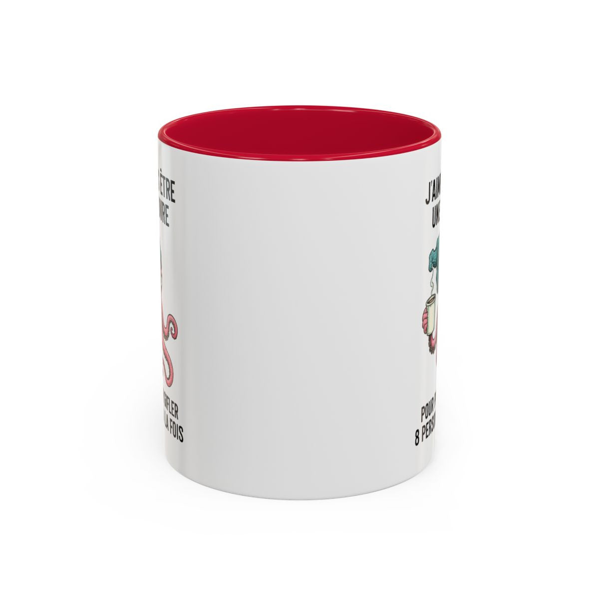 Mug Poulpe et Café – Tasse Céramique Illustration Originale – Humour Matinal & Style Artistique – Cadeau Bureau