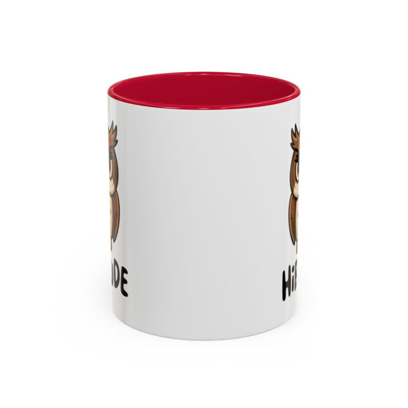 Tasse Hibou Hiboude – Mug Animal Drôle – Cadeau Humour Animalier – Céramique 325ml Noir Bleu Rouge