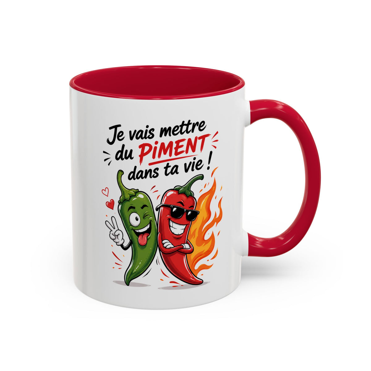 Mug Je Vais Mettre du Piment dans ta Vie – Tasse Humour Piment – Cadeau Drôle et Original Homme Femme Noir Bleu Rouge
