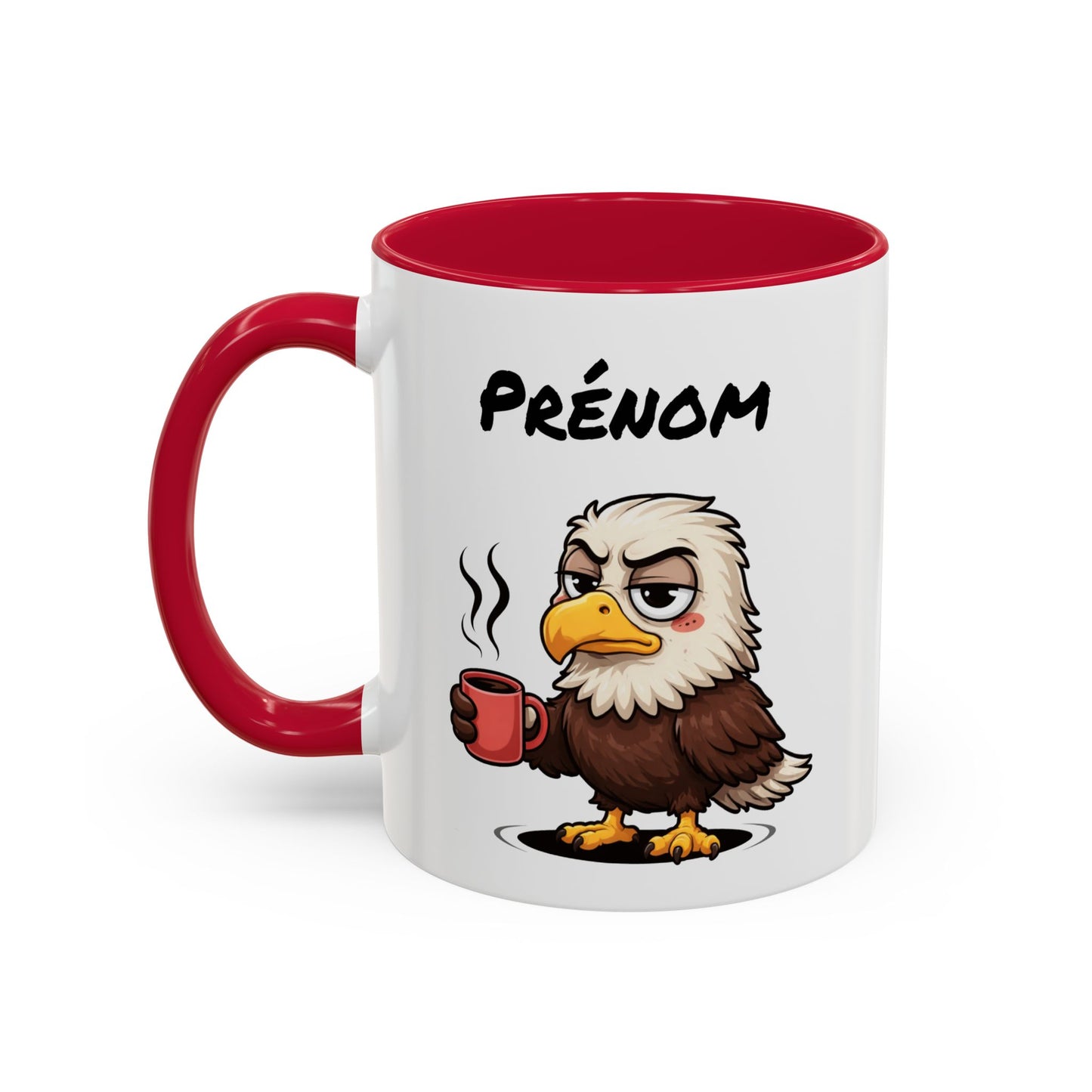Tasse Aigle Café Personnalisable 325ml – Mug Céramique Humour Réveil Matin Prénom Cadeau Original