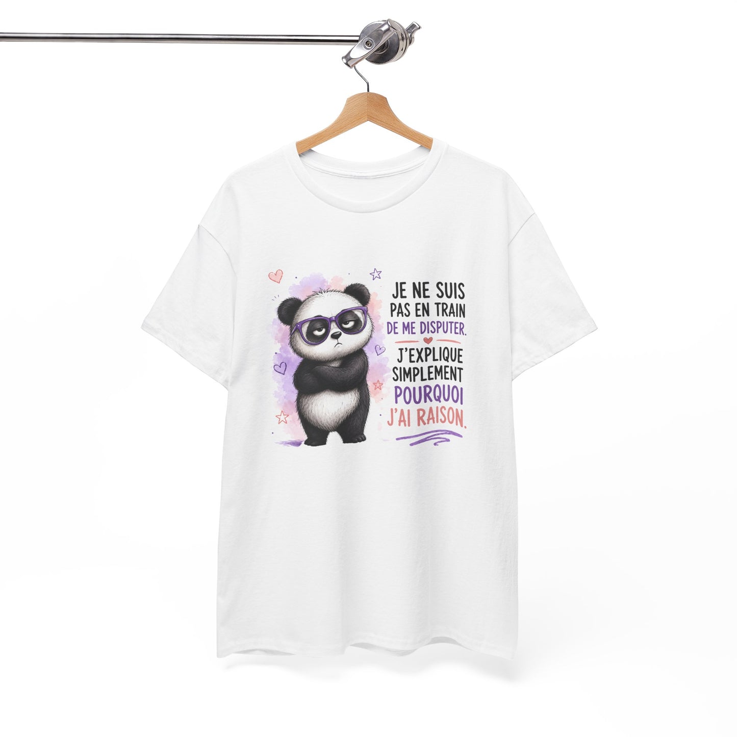 Tee-Shirt Humour Homme et Femme – Panda Drôle Têtu J’ai Toujours Raison – Idée Cadeau Original Anniversaire