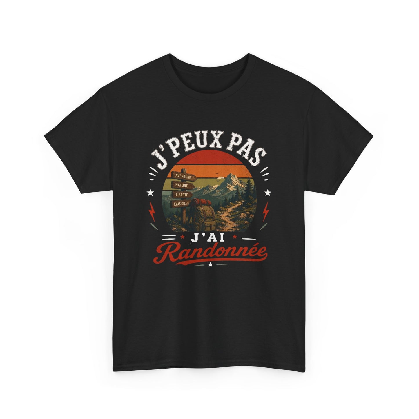 T-ShirtHomme Femme – J’Peux Pas J’Ai Randonnée – Tee Shirt Randonneur Randonneuse Montagne Trekking Marche Nature Aventure Outdoor Cadeau Passion