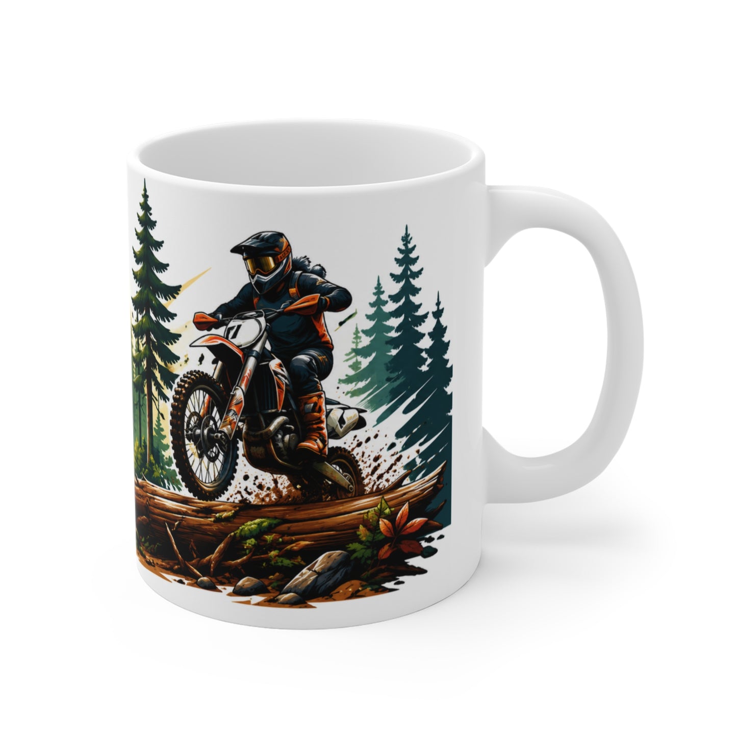 Tasse Motocross Enduro – Mug Moto Cross Tout Terrain Forêt – Cadeau Pilote Off Road 325ml