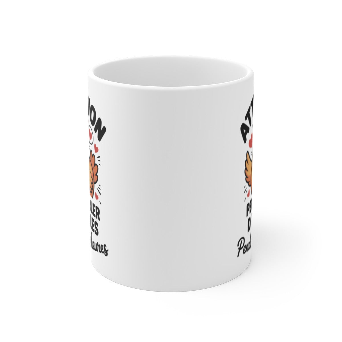 Mug Humour Poule – Attention Peut Parler de Poules Pendant des Heures – Cadeau Amoureux des Poules