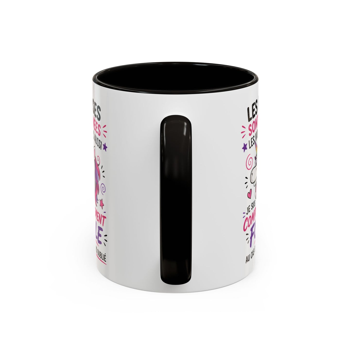Tasse Licorne Humoristique Femme – Je Suis Complètement Folle – Mug Drôle Licorne Arc-en-Ciel 325ml