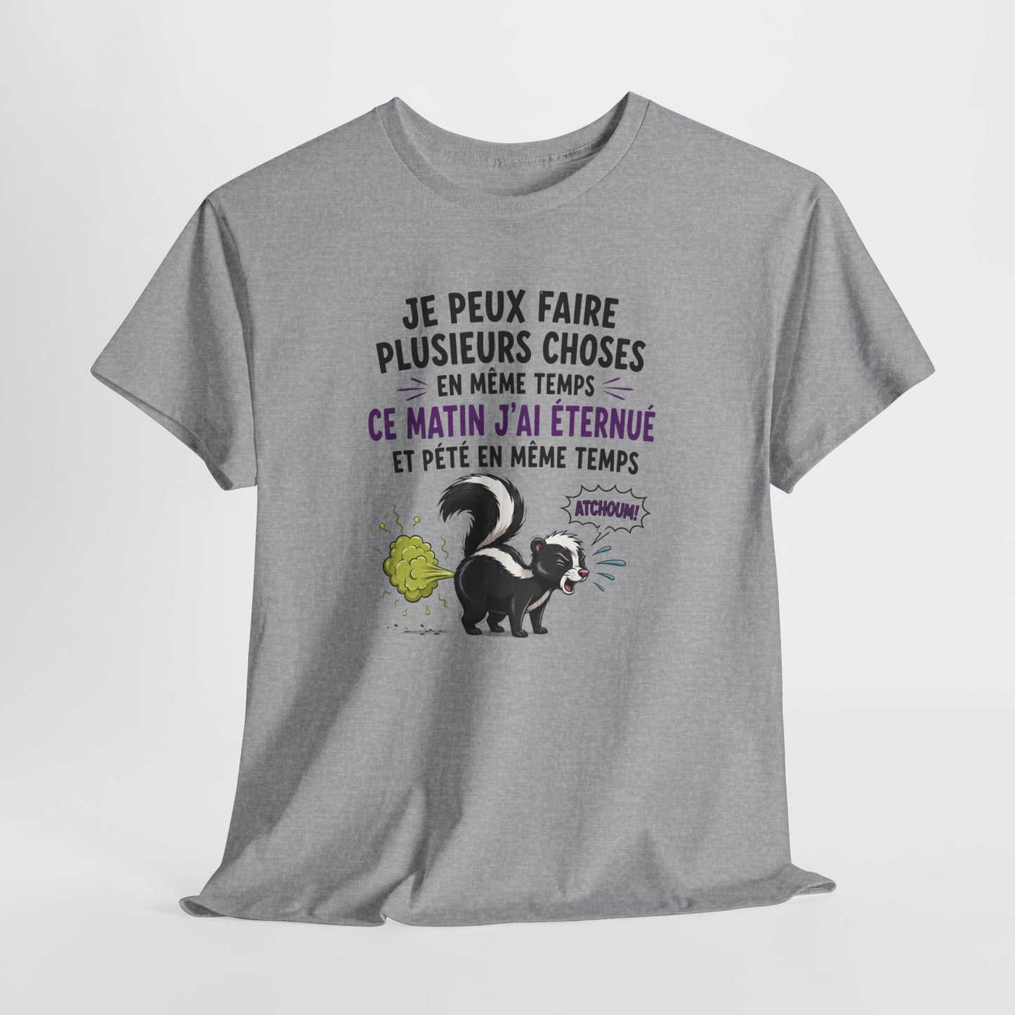Tee-Shirt Homme et Femme Humour – Putois Drôle Multitâche – Cadeau Original Amusant pour Amoureux des Animaux