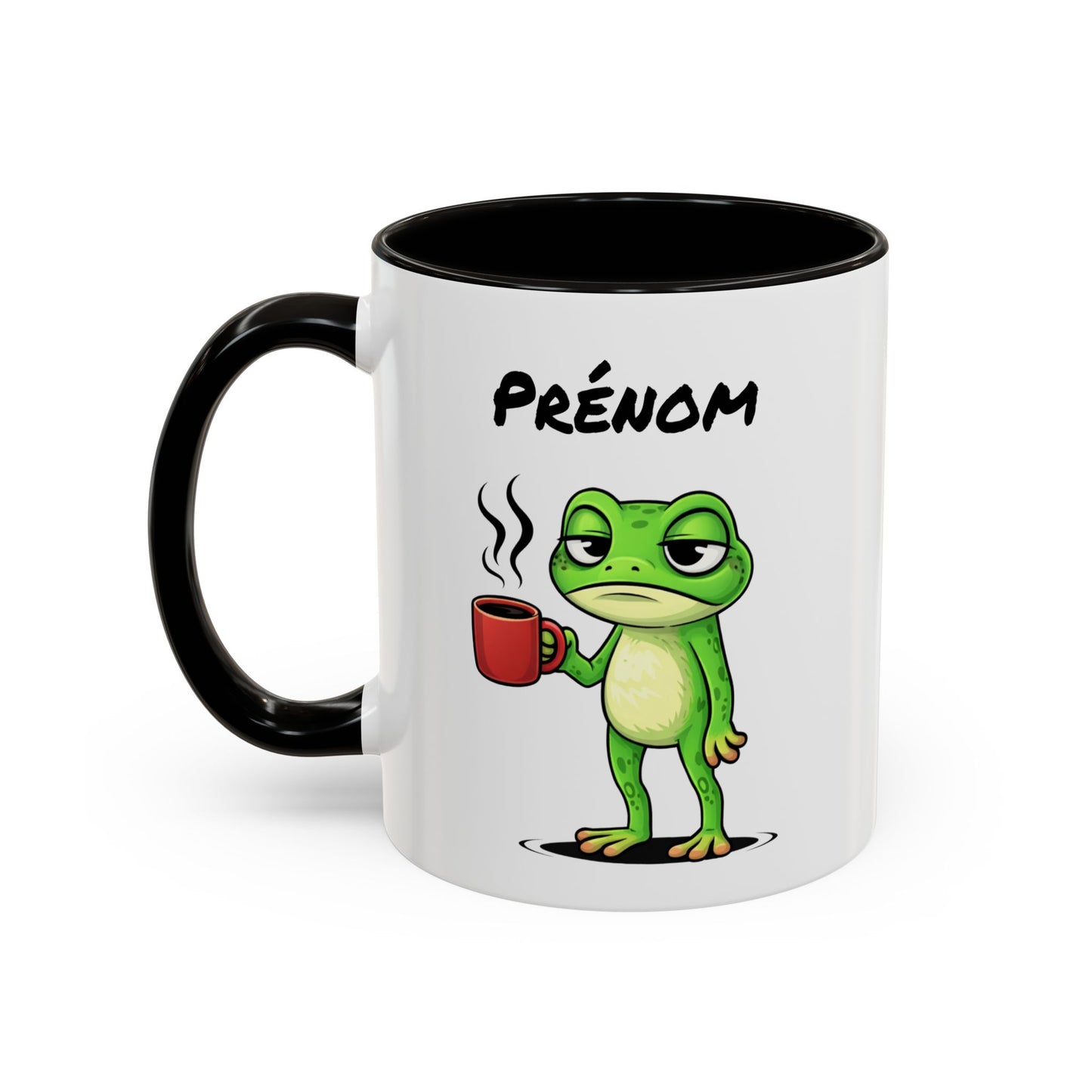 Mug Grenouille Fatiguée Personnalisable 325ml – Tasse Café Humour Animal Drôle Réveil Difficile Travail