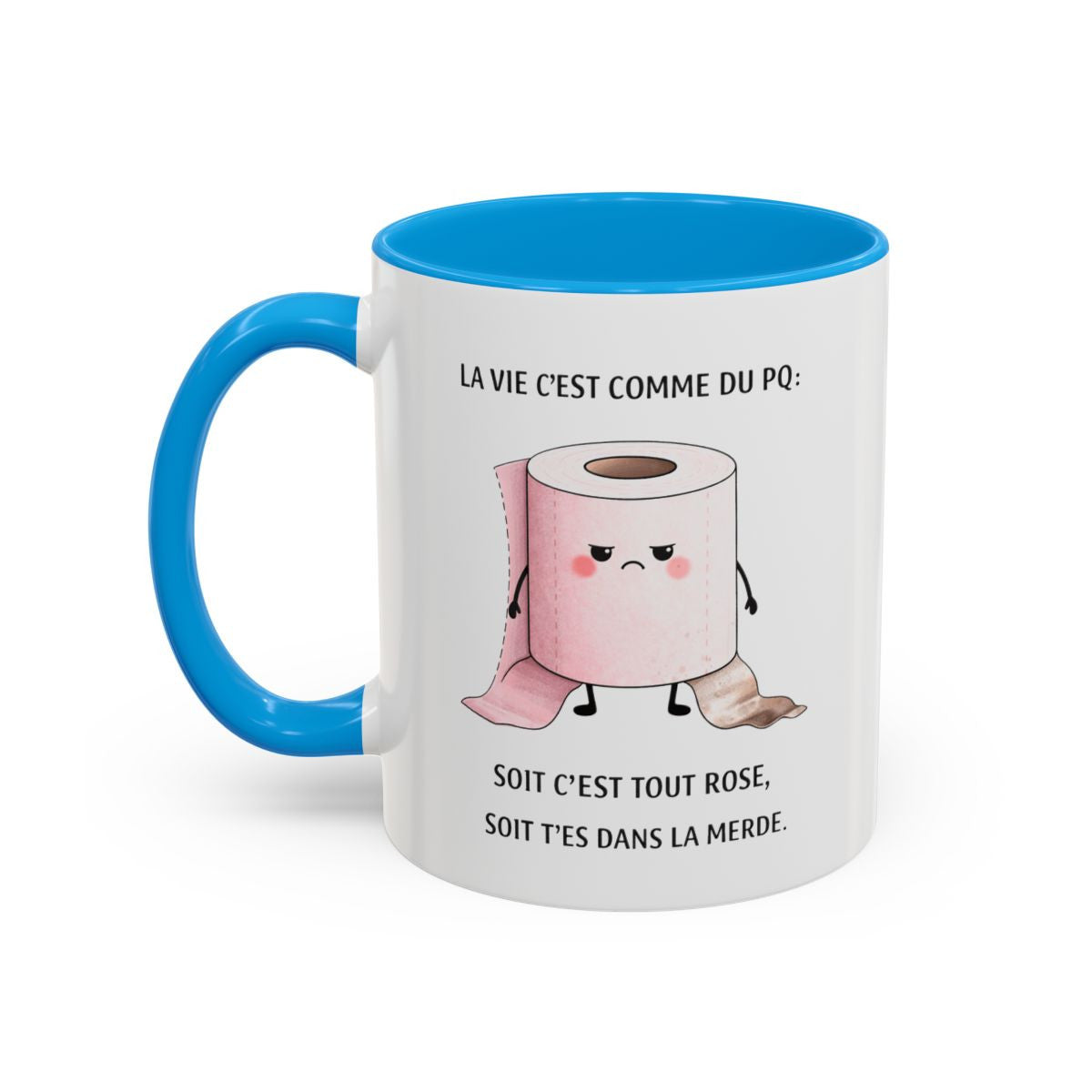 Tasse Humour Noir La Vie C’est Comme du PQ – Mug Drôle et Vulgaire – Cadeau Humour Décalé 325ml