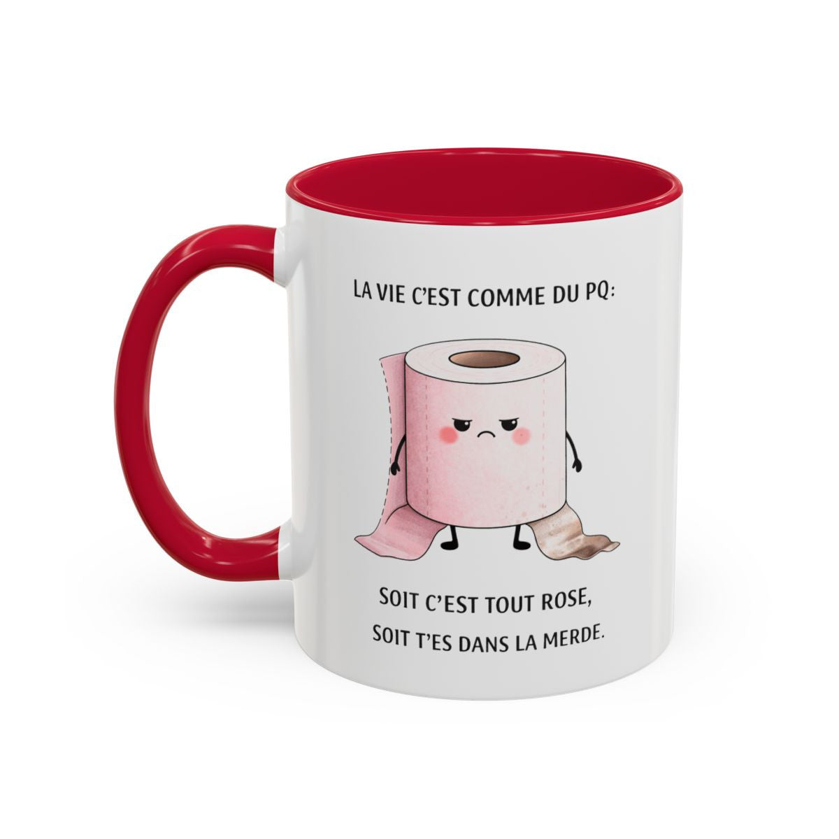 Tasse Humour Noir La Vie C’est Comme du PQ – Mug Drôle et Vulgaire – Cadeau Humour Décalé 325ml