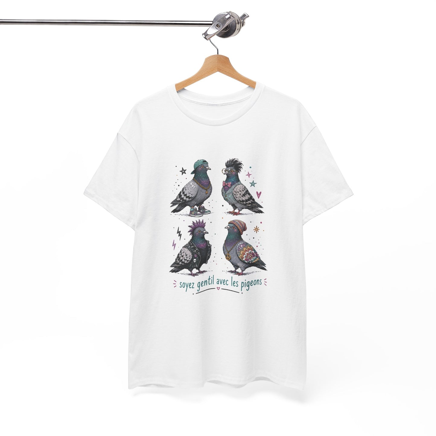 Tee Shirt Homme et Femme Pigeon Humour Oiseau Urbain Streetwear Original Idée Cadeau Amusante