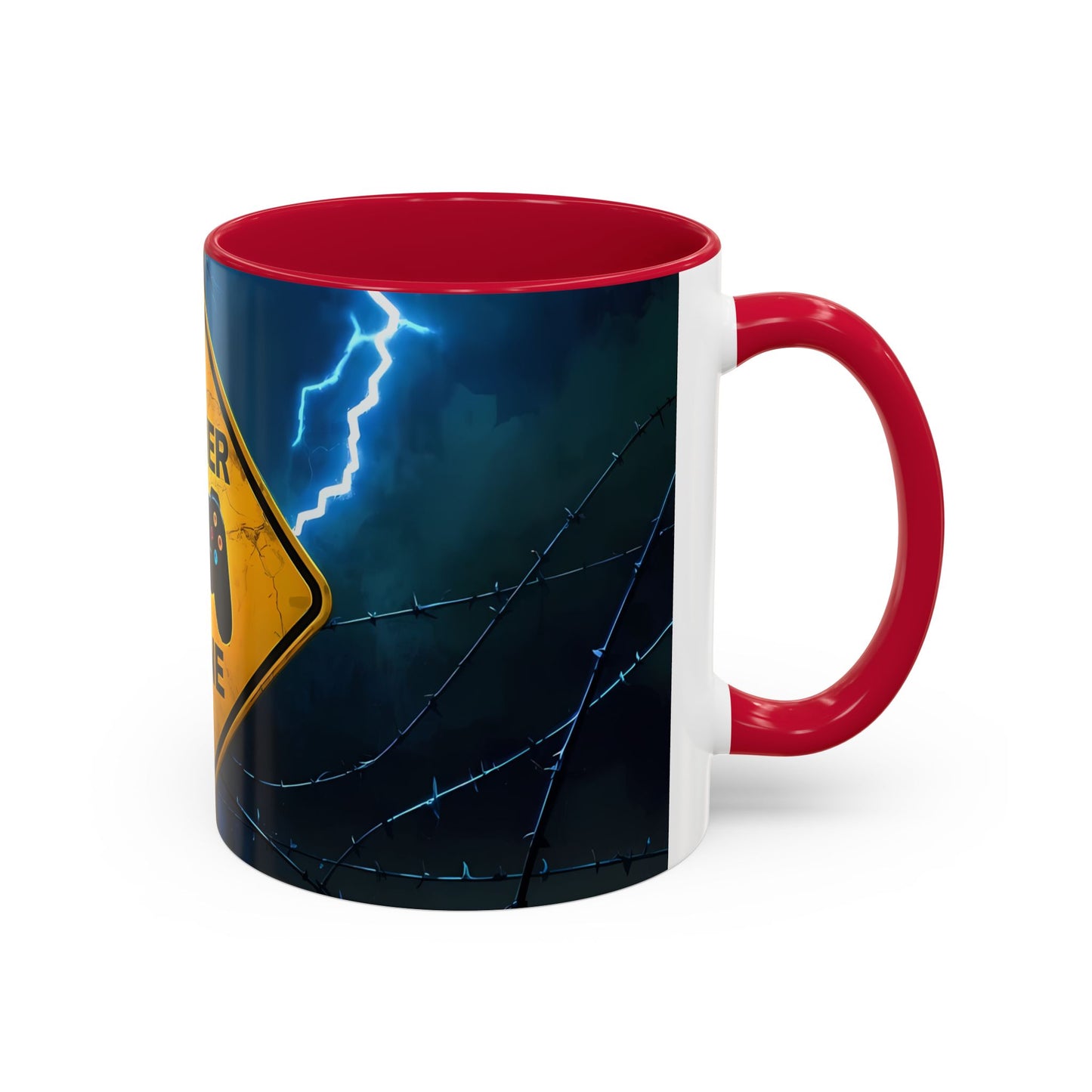 Tasse Gamer Zone – Mug Gaming avec Manette et Effet Néon Électrique – Cadeau Geek Joueur Console 325ml