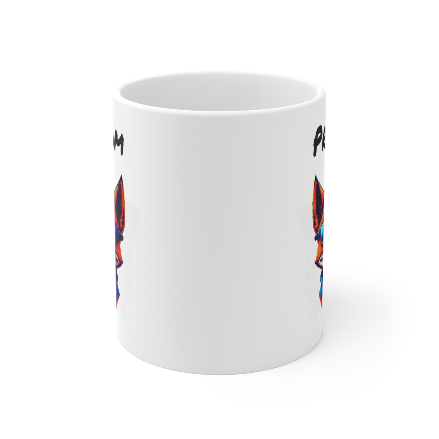 Mug Personnalisé Renard Stylisé 325ml – Tasse Céramique Prénom Animal Cool avec Lunettes – Cadeau Design Moderne