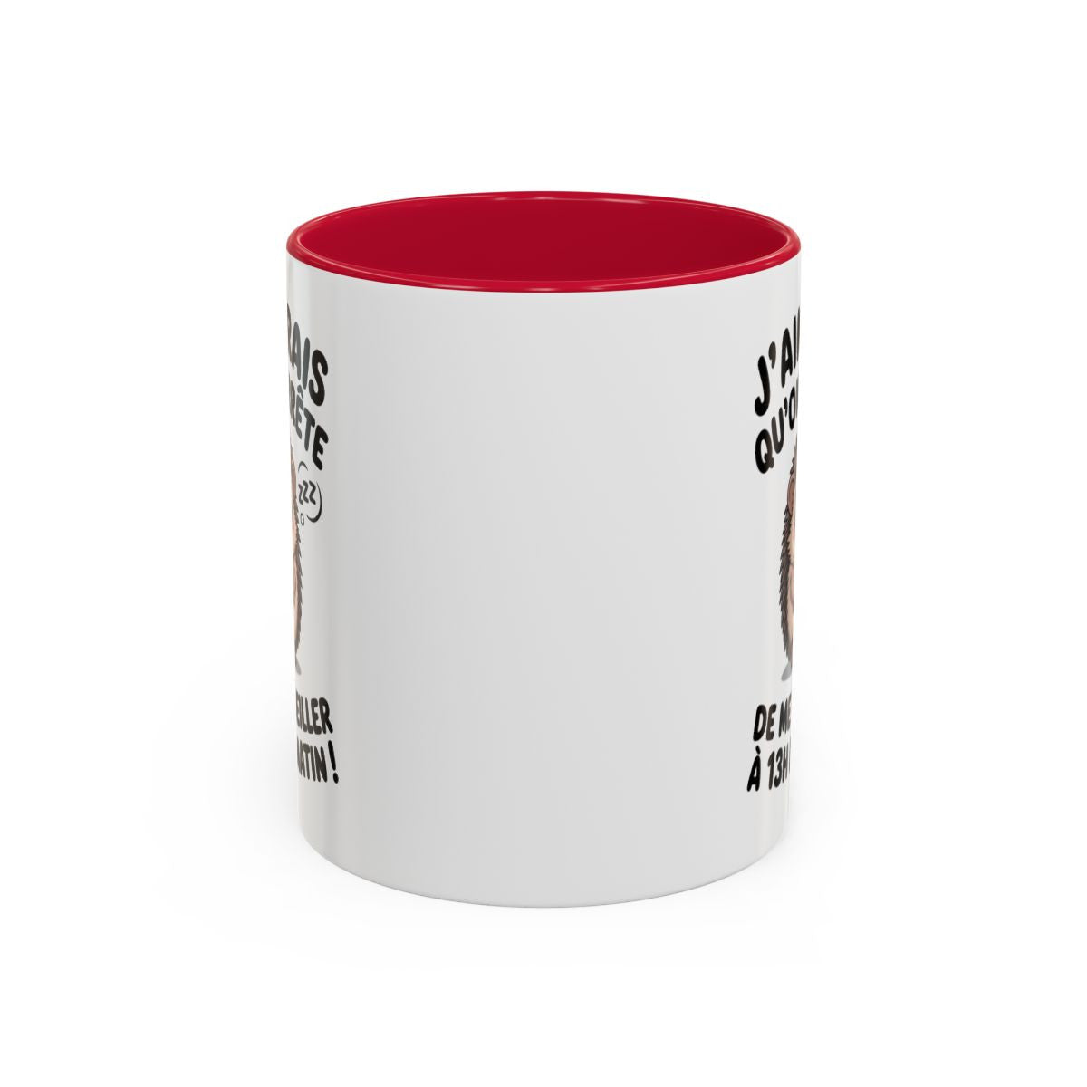 Tasse Hérisson Humour Réveil – Mug Animal Mignon du Matin – Cadeau Drôle Amateur de Café 325ml