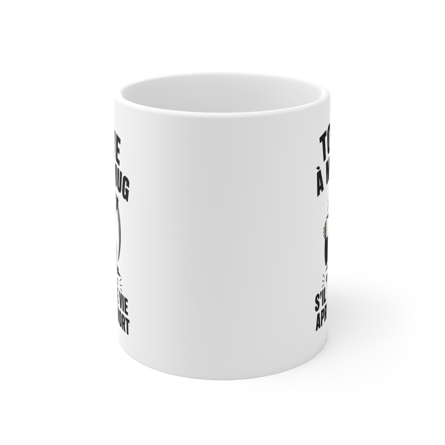 Tasse Touche À Mon Mug et Tu Verras S’Il Y A Une Vie Après la Mort – Mug Humour Noir Gothique – Cadeau Homme Femme 325ml