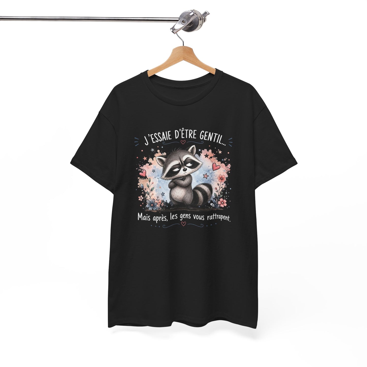 Tee-Shirt Humour Homme et Femme – Raton Laveur Drôle Blasé – Idée Cadeau Original Animal Mignon Anniversaire