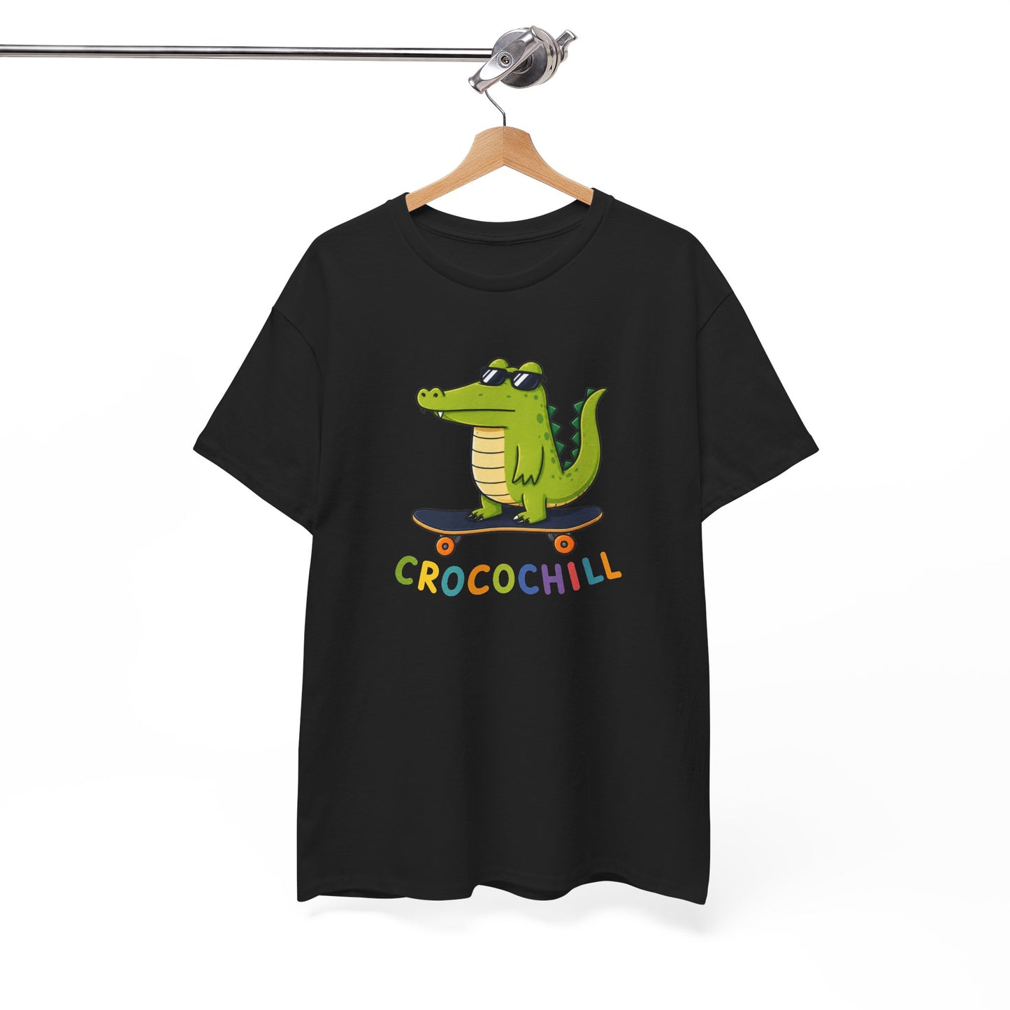 Tee Shirt Crocodile Skateboard Homme et Femme – Croco Chill – T-Shirt Humour Animal
