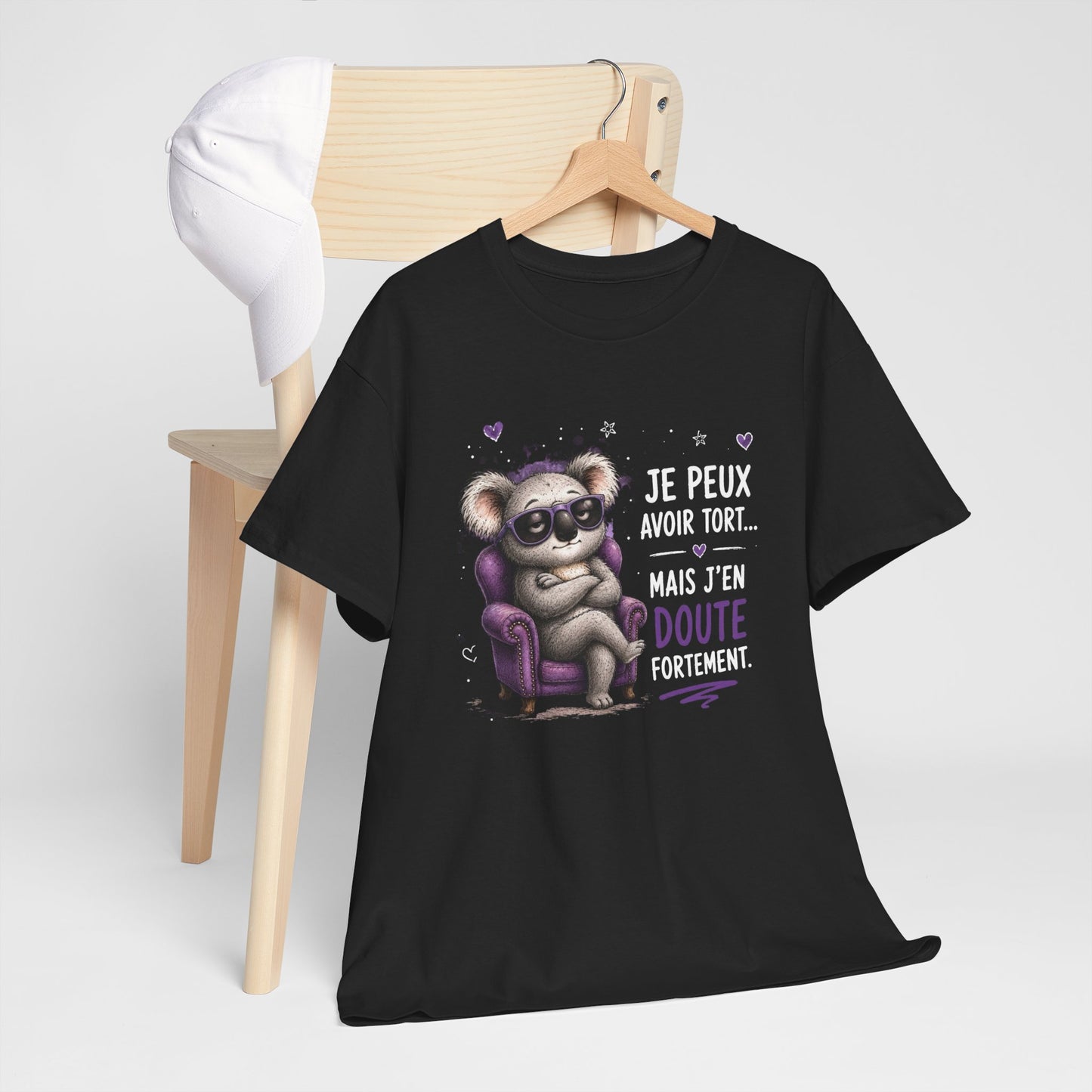 Tee-Shirt Humour Homme et Femme – Koala Drôle Caractère Têtu – Idée Cadeau Original Anniversaire