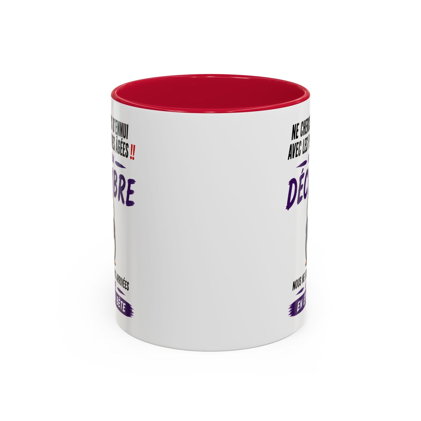 Tasse Humour Personnes Nées en Décembre – Mug Pingouin Drôle Senior Retraité – Cadeau Anniversaire Homme Femme 325ml