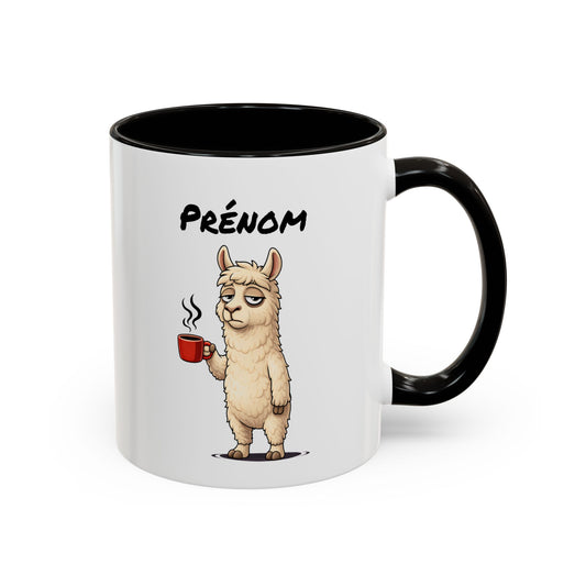 Tasse Lama avec Café – Mug Animal Drôle Fatigue – Illustration Lama Cartoon 325ml