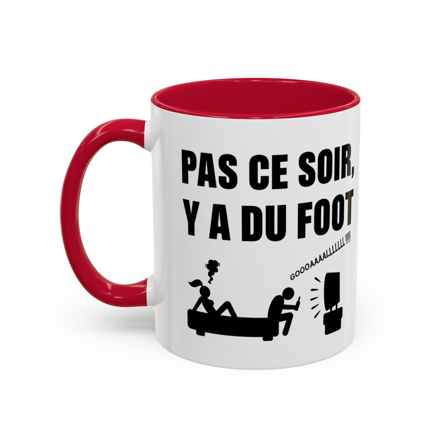 Mug Humour Football – Pas Ce Soir Y A Du Foot – Tasse Drôle Cadeau Original Fan De Foot Céramique 325ml