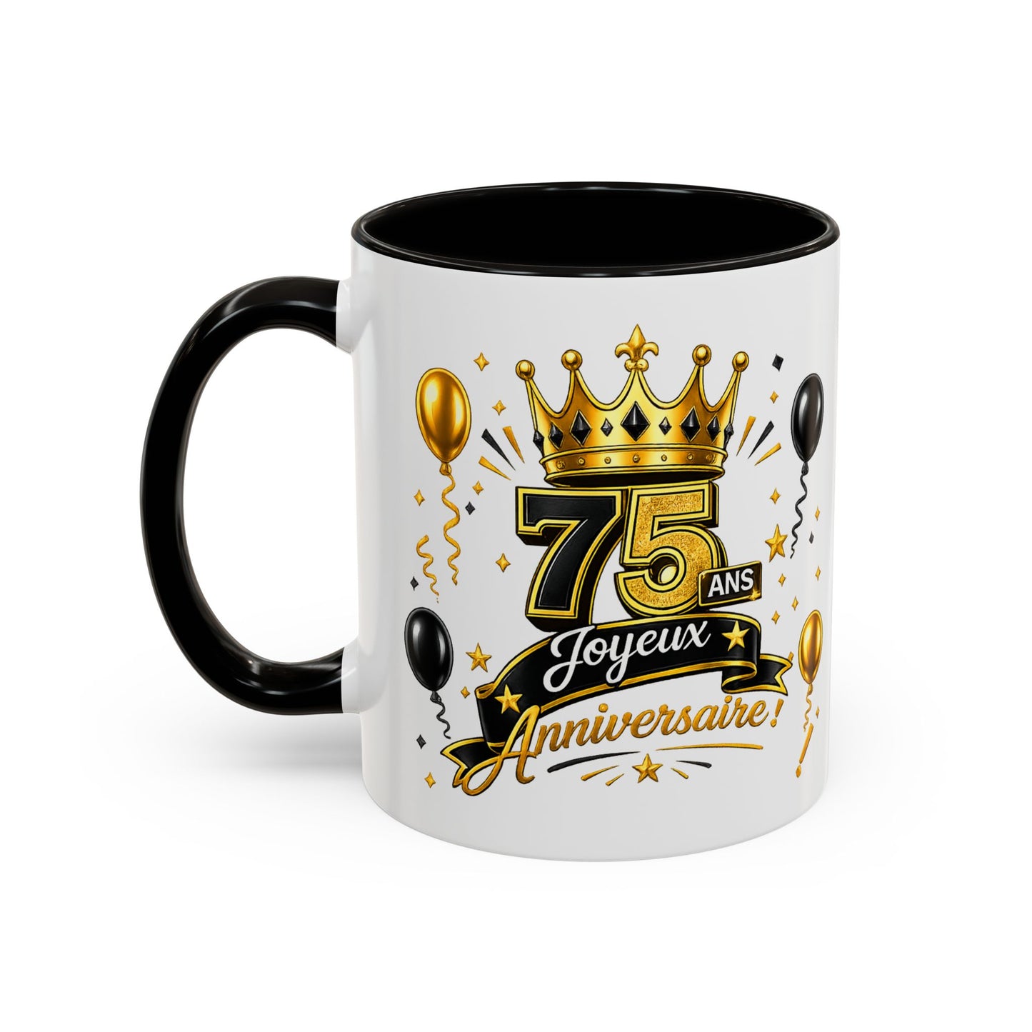 Mug Joyeux 75 Ans – Tasse Anniversaire 75 Ans – Cadeau Original pour Femme Homme – Idée Cadeau 75e Anniversaire