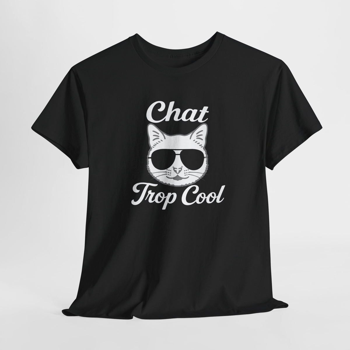 Tee Shirt Chat Homme Femme – Chat avec Lunettes de Soleil – Humour Félin Idée Cadeau Amoureux des Chats
