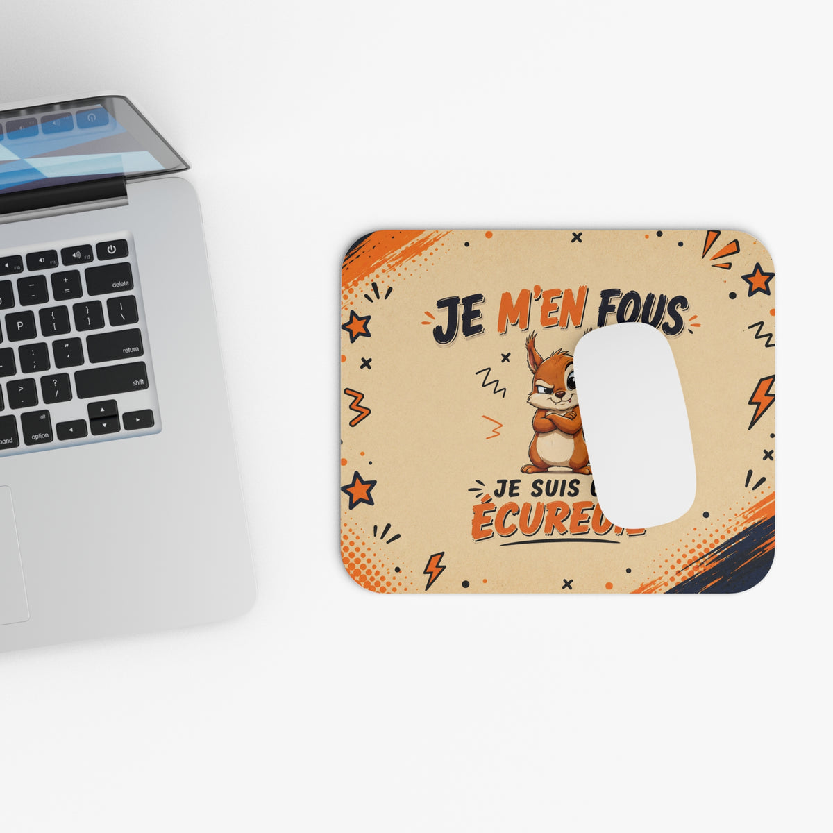 Tapis de Souris 22x18cm Je M’en Fous Je Suis un Écureuil – Humour Écureuil – Cadeau Drôle Original