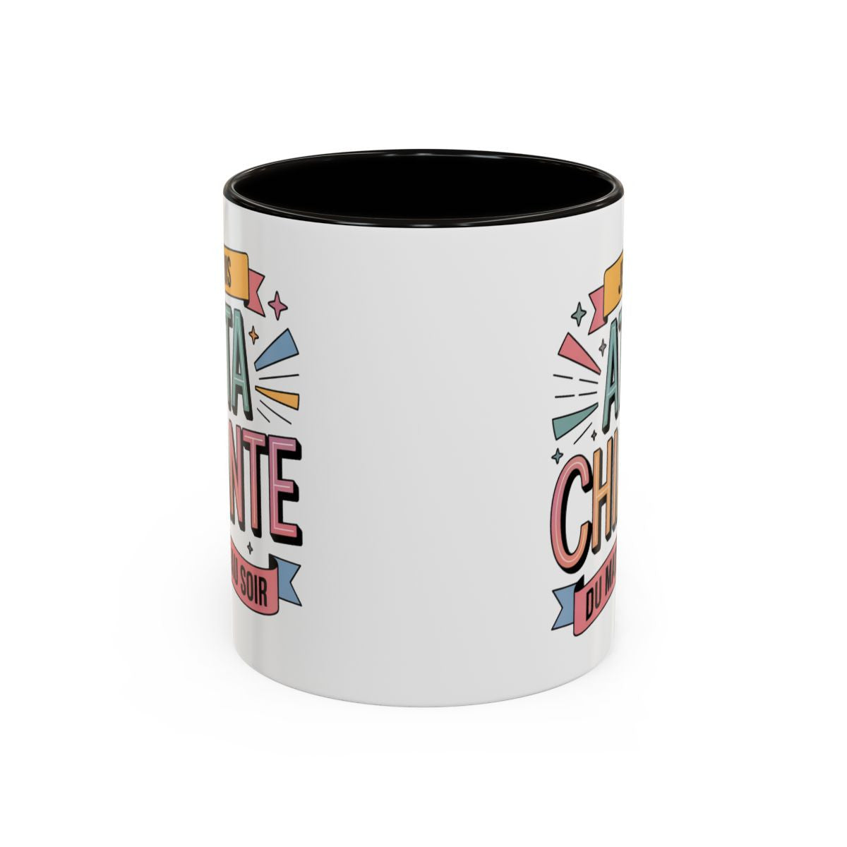 Tasse Je Suis Attachiante du Matin au Soir – Mug Humour Femme Drôle et Tendance – Cadeau Original 325ml Noir Bleu Rouge