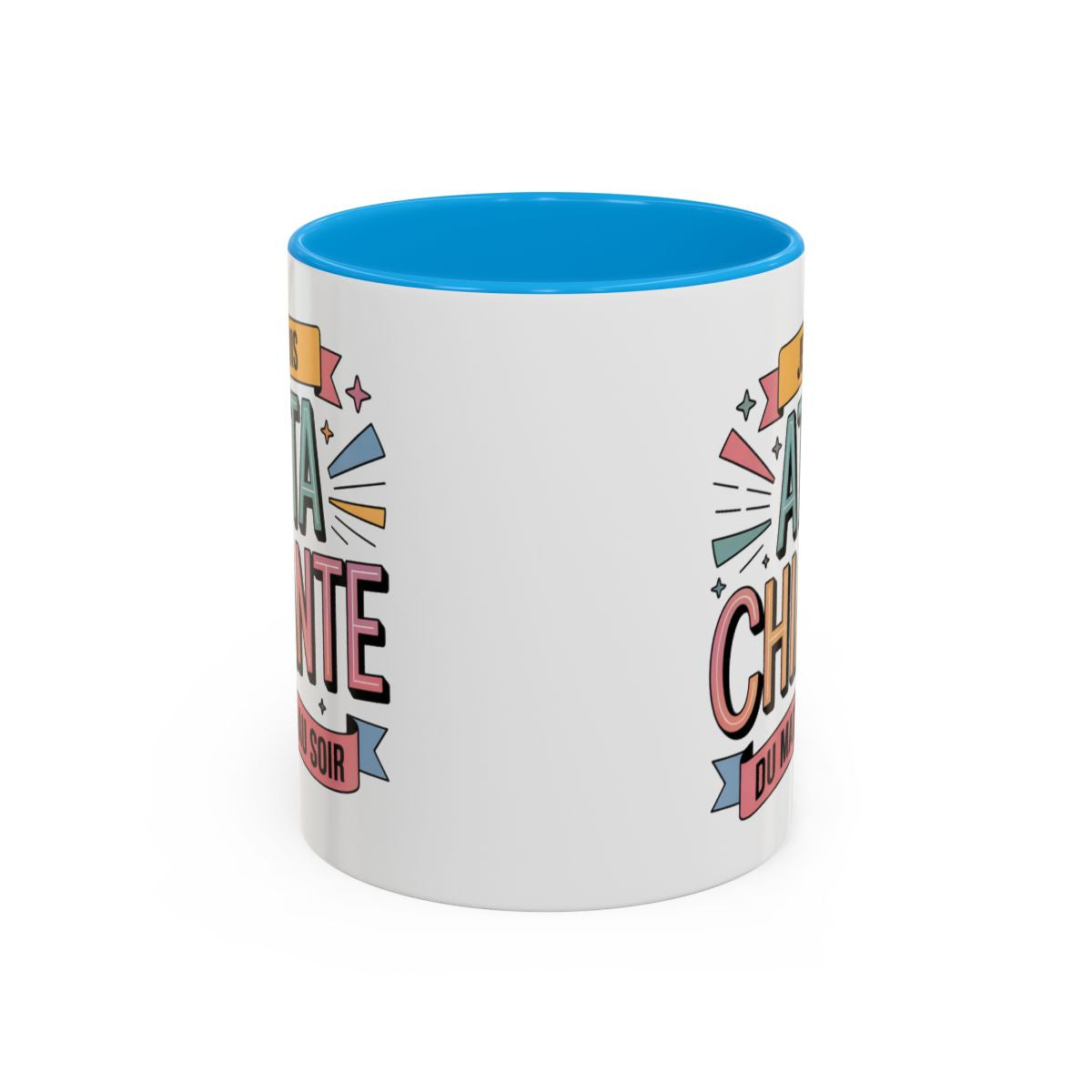 Tasse Je Suis Attachiante du Matin au Soir – Mug Humour Femme Drôle et Tendance – Cadeau Original 325ml Noir Bleu Rouge