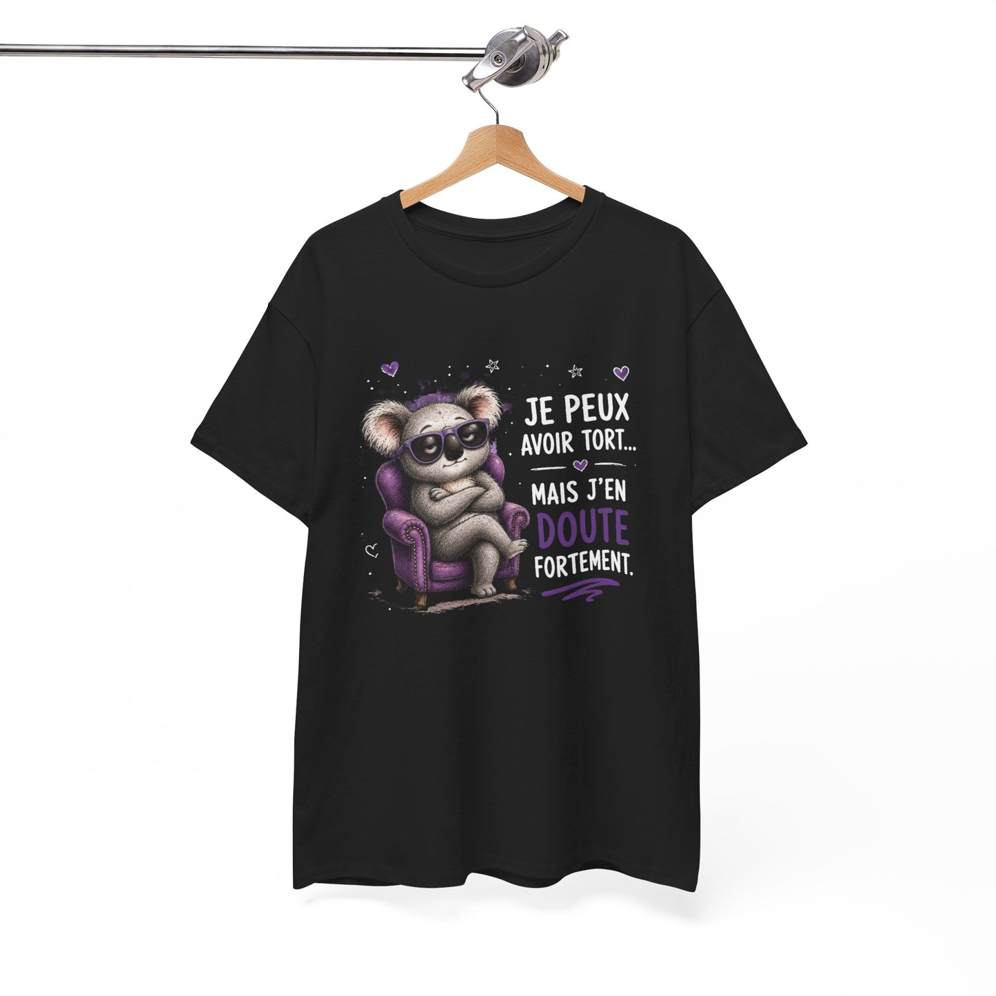 Tee-Shirt Humour Homme et Femme – Koala Drôle Caractère Têtu – Idée Cadeau Original Anniversaire