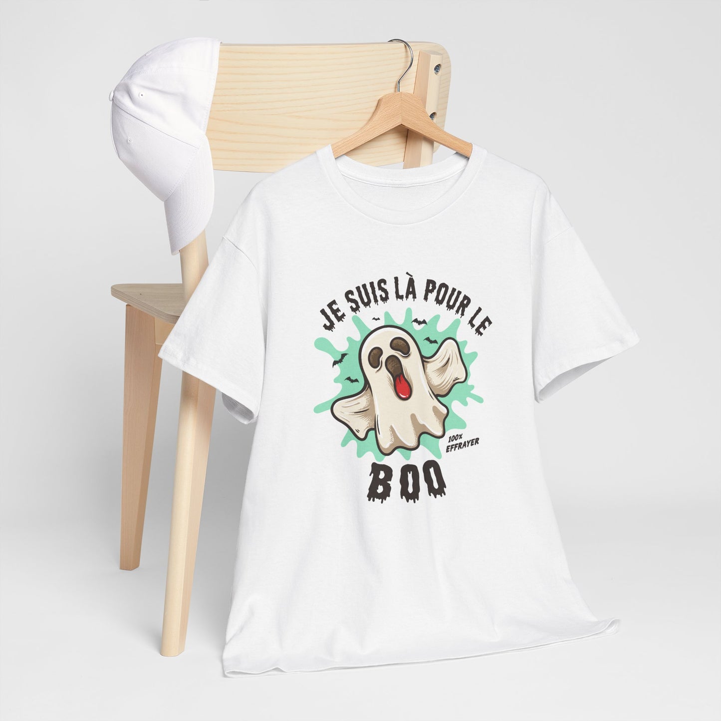 T-Shirt Halloween Homme et Femme – Fantôme Effrayant Humour – Cadeau Original Fête Halloween