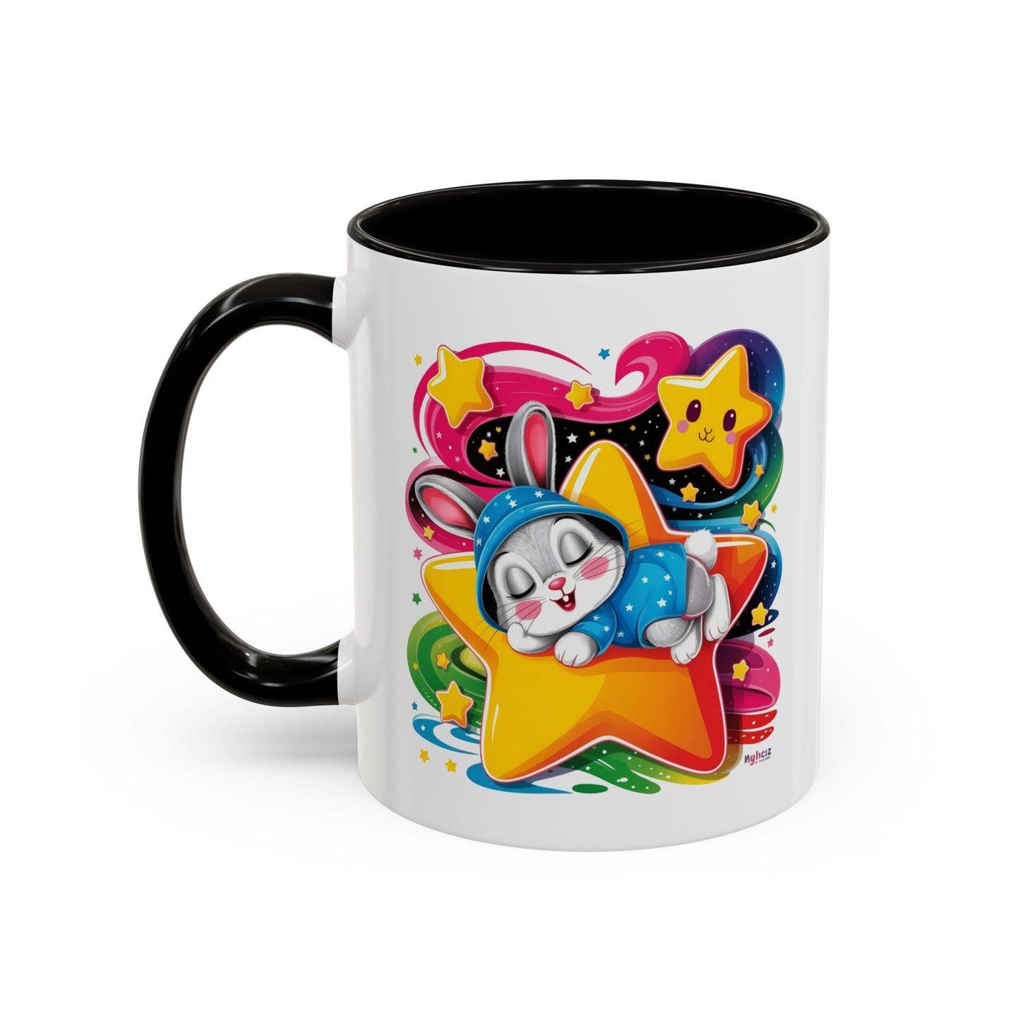 Mug Lapin Kawaii Dormeur avec Étoiles – Tasse Mignonne Univers Fantaisie – Cadeau Relaxation et Nuit 325ml