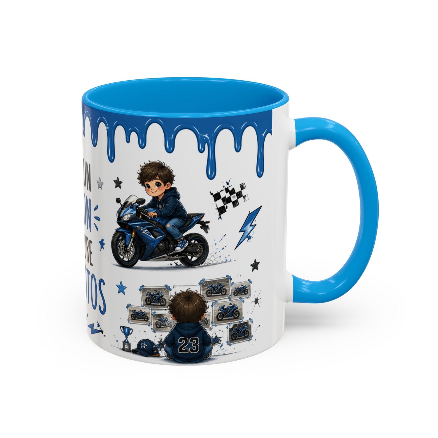 Tasse Juste Un Garçon Qui Adore Les Motos – Mug Moto Sportive et Univers Kawaii – Céramique 325ml
