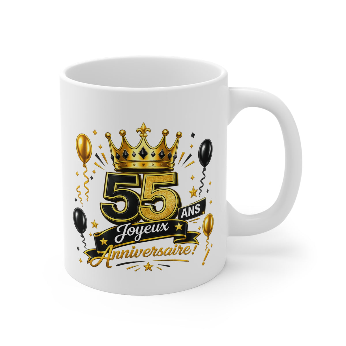 Mug Joyeux 55 Ans – Tasse Anniversaire 55 Ans – Cadeau Original pour Femme Homme – Idée Cadeau 55e Anniversaire