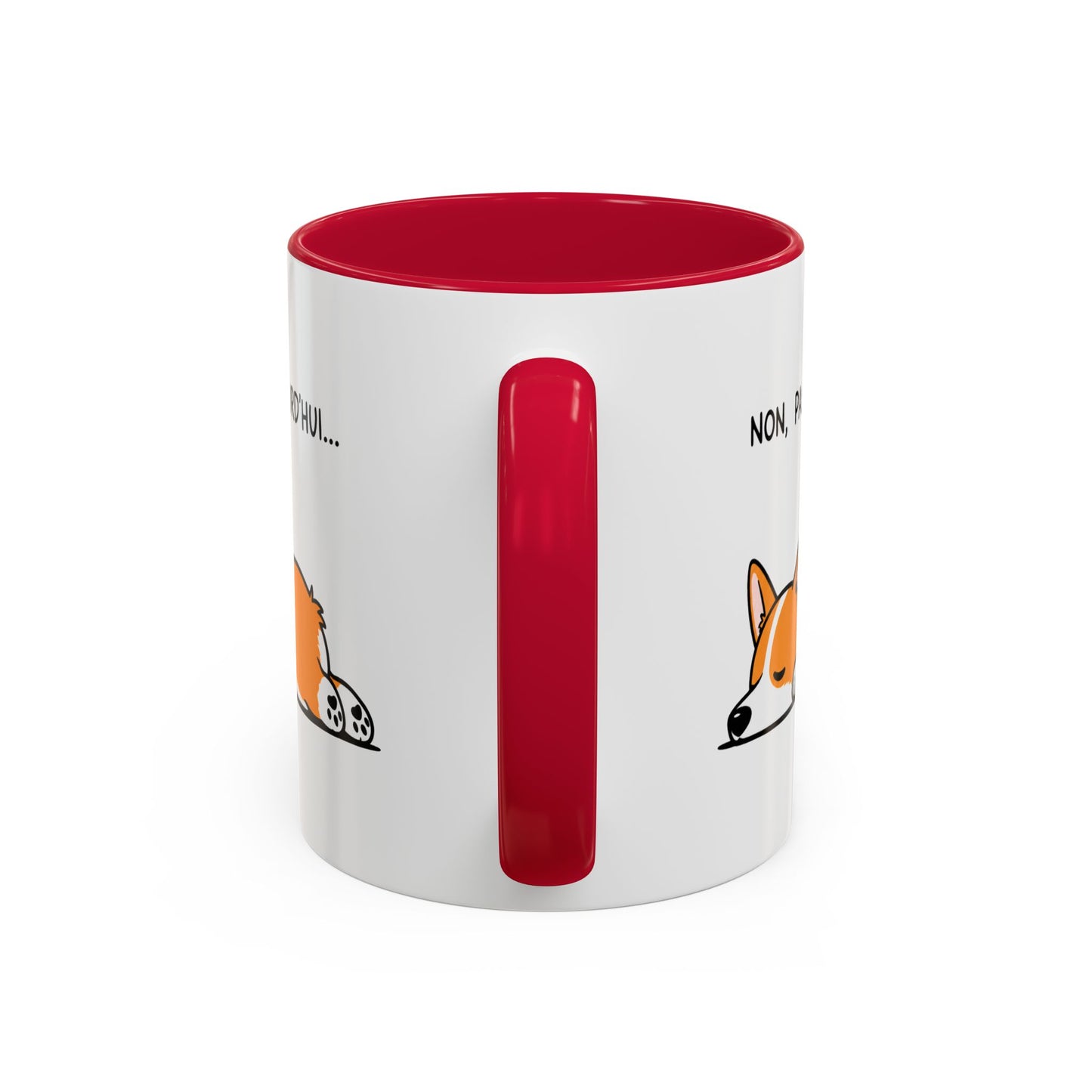 Tasse Non Pas Aujourd’hui – Mug Humour Corgi Endormi – Cadeau Chien Homme Femme 325ml