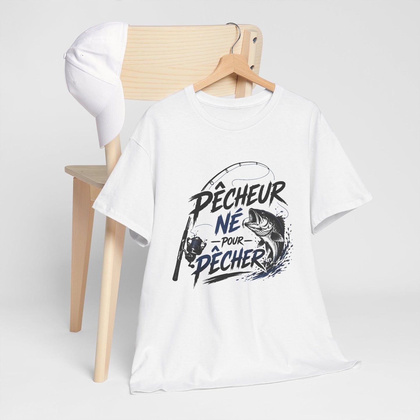Tee Shirt Homme Pêcheur Pêche Sportive Cadeau Pêche Humour Passion Canne à Pêche Poisson Carnassier