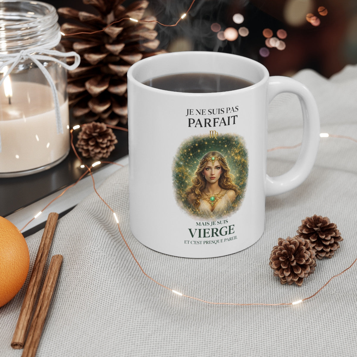Mug Signe Astrologique Vierge – “Je Ne Suis Pas Parfait Mais Je Suis Vierge” – Tasse Horoscope Zodiac 325ml