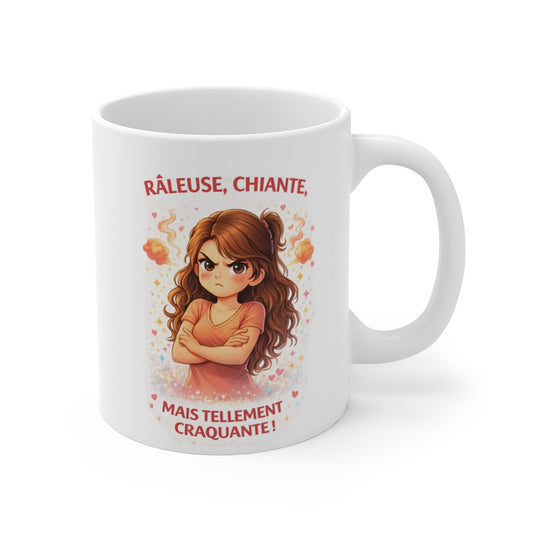 Mug Femme Humoristique – “Râleuse, Chiante Mais Tellement Craquante” – Tasse Illustration Cute Caractère 325ml