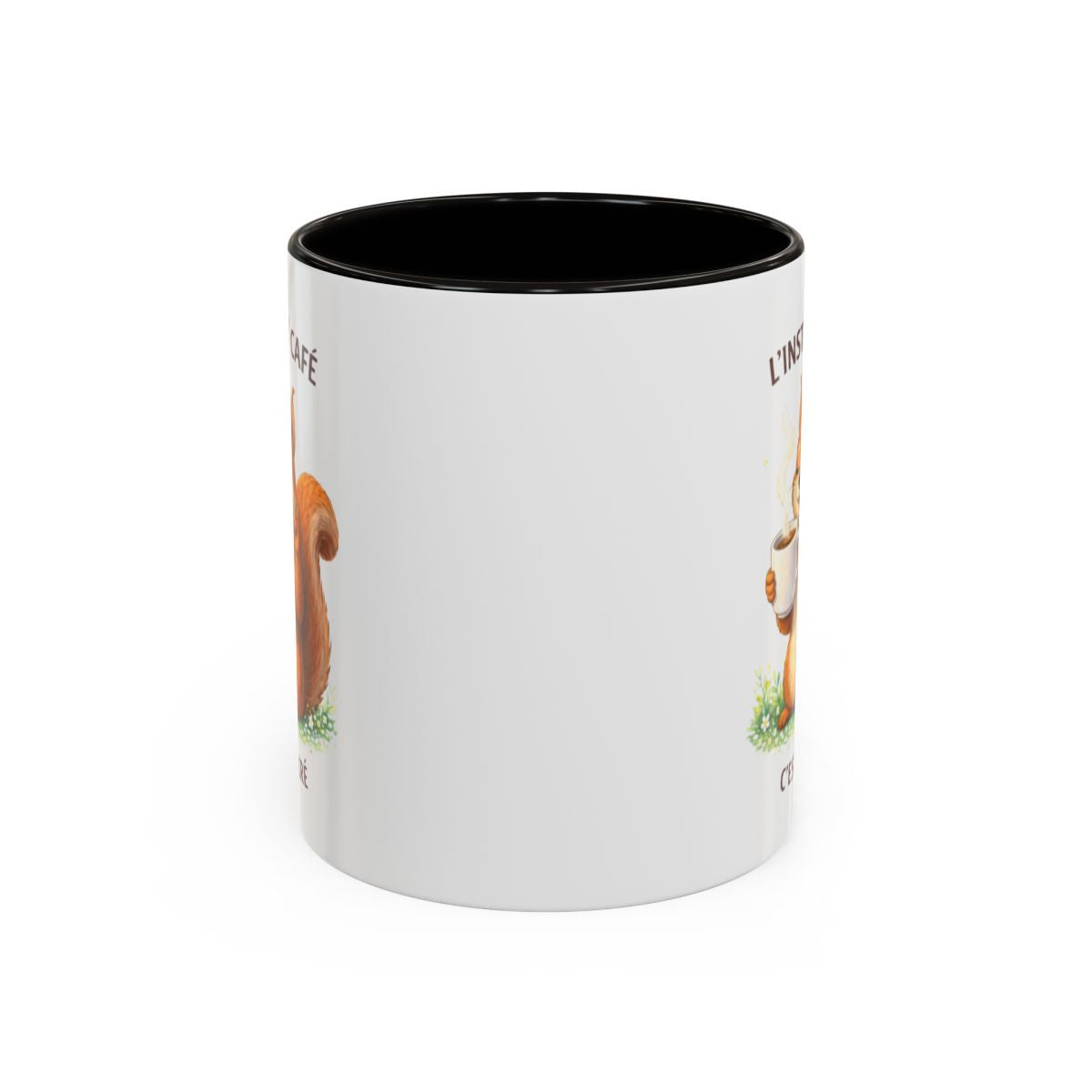 Tasse Café Humour Écureuil – L’Instant Café C’est Sacré – Mug Original Amoureux du Café Cadeau Drôle