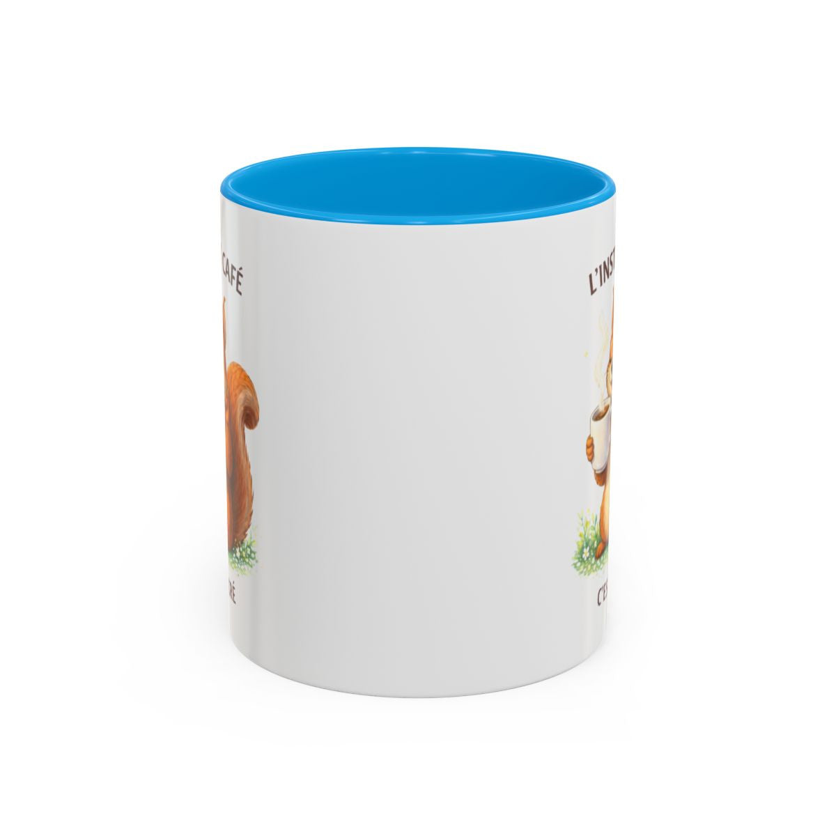 Tasse Café Humour Écureuil – L’Instant Café C’est Sacré – Mug Original Amoureux du Café Cadeau Drôle