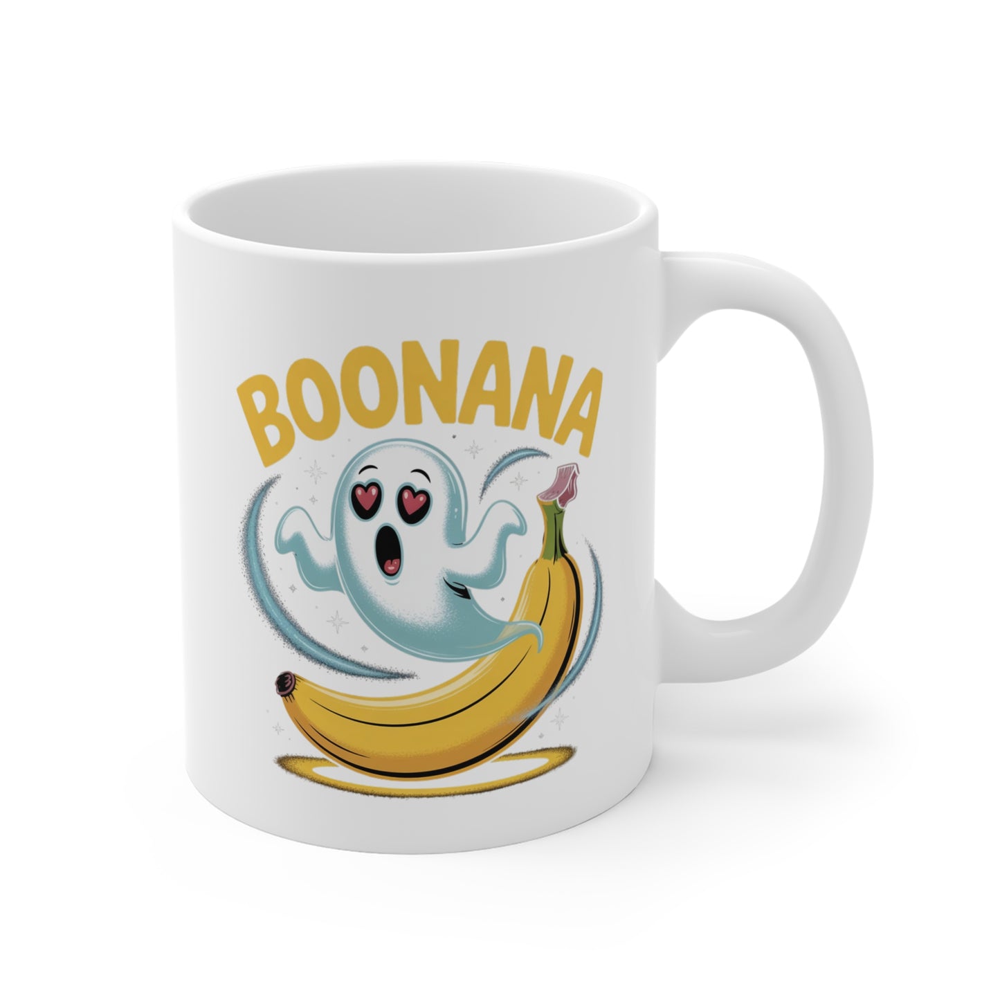 Tasse Humour Fantôme Banane – Mug Boonana Halloween Drôle – Cadeau Original 325ml